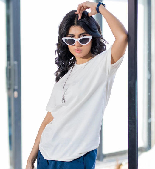 White Crew Neck T-Shirt – Women's Everyday Cotton