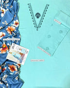 3 Pcs Women's Unstitched Embroidered Suit