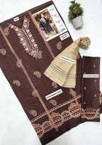 2 Pcs Girl's Lawn Embroidered Unstitched Suit